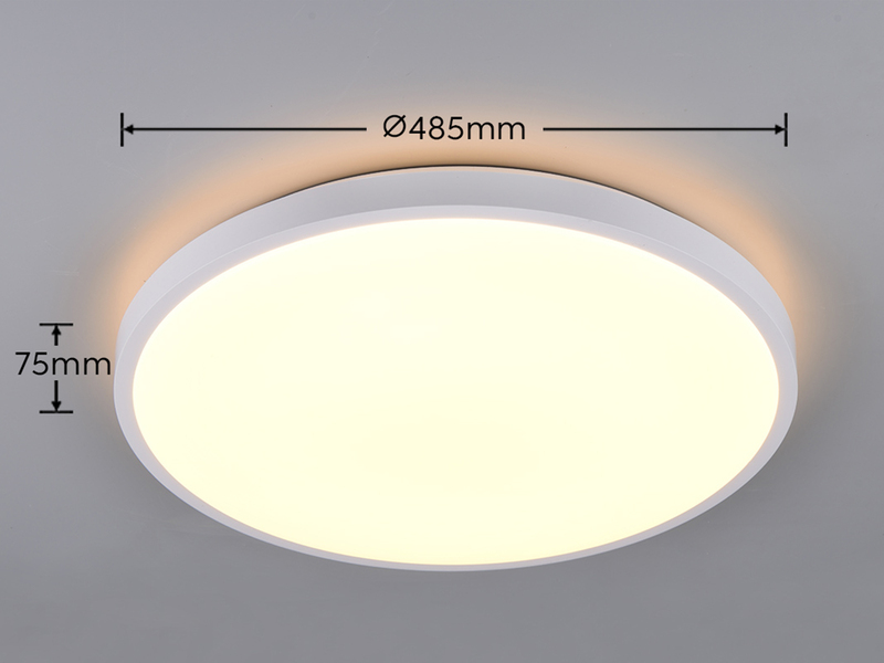 LED Deckenleuchte SLOPE flach mit Fernbedienung, dimmbar, Weiß, Ø 49cm