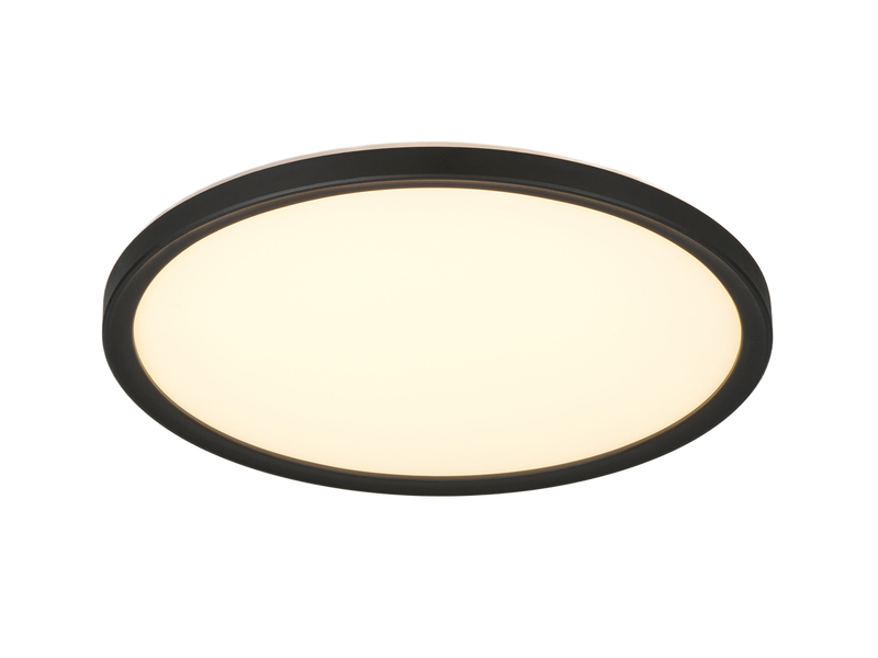 LED Deckenleuchte JOKO ultraflach mit Fernbedienung, dimmbar, Schwarz, Ø 29cm