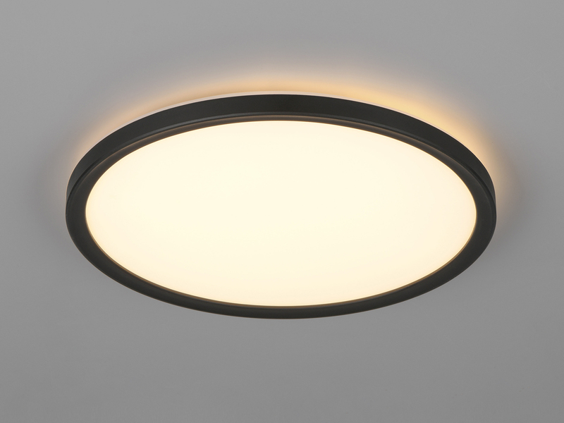 LED Deckenleuchte JOKO ultraflach mit Fernbedienung, dimmbar, Schwarz, Ø 29cm