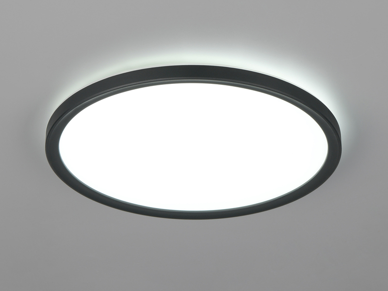 LED Deckenleuchte JOKO ultraflach mit Fernbedienung, dimmbar, Schwarz, Ø 29cm