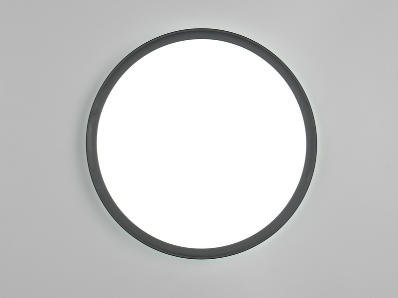 LED Deckenleuchte JOKO ultraflach mit Fernbedienung, dimmbar, Schwarz, Ø 29cm