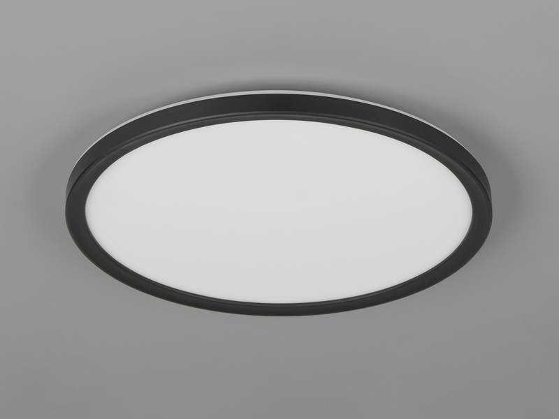 LED Deckenleuchte JOKO ultraflach mit Fernbedienung, dimmbar, Schwarz, Ø 29cm