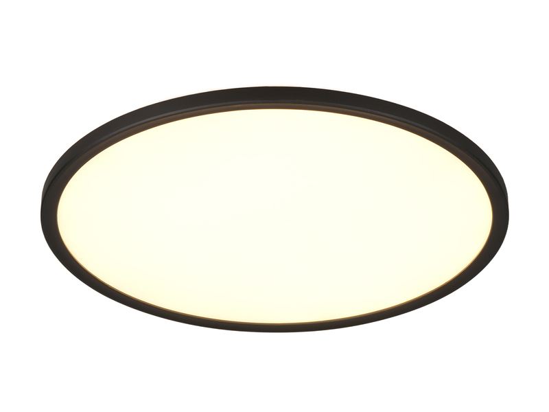 LED Deckenleuchte JOKO ultraflach mit Fernbedienung, dimmbar, Schwarz, Ø 42cm