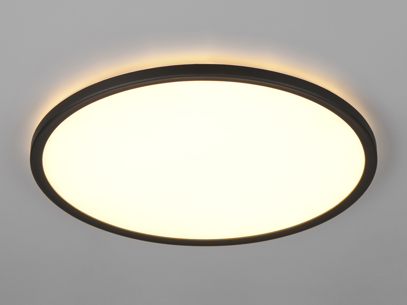 LED Deckenleuchte JOKO ultraflach mit Fernbedienung, dimmbar, Schwarz, Ø 42cm