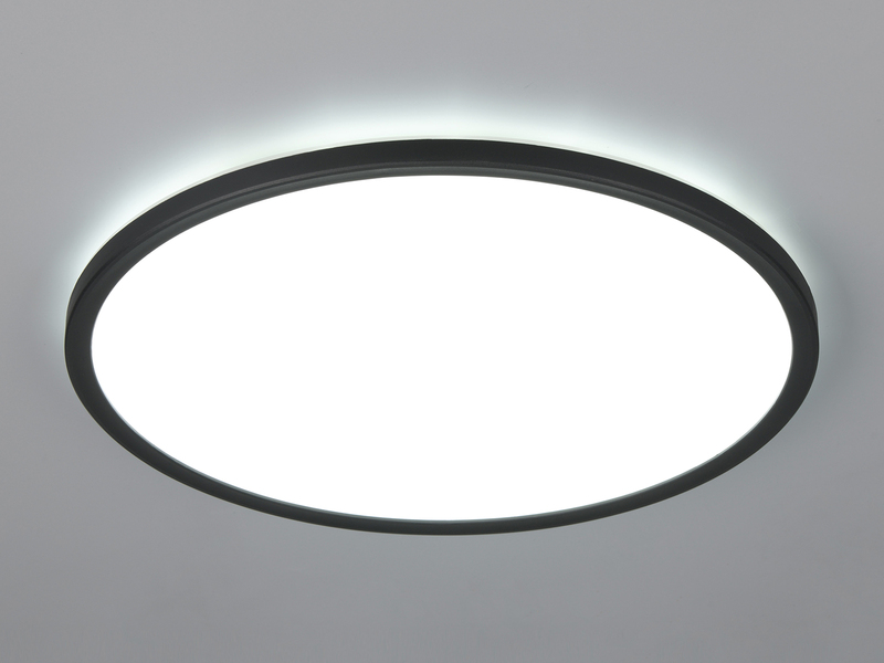 LED Deckenleuchte JOKO ultraflach mit Fernbedienung, dimmbar, Schwarz, Ø 42cm