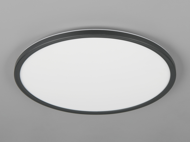 LED Deckenleuchte JOKO ultraflach mit Fernbedienung, dimmbar, Schwarz, Ø 42cm