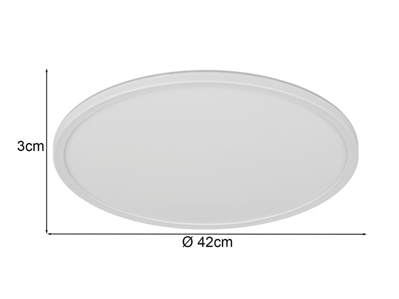 LED Deckenleuchte JOKO ultraflach mit Fernbedienung, dimmbar, Weiß, Ø 42cm