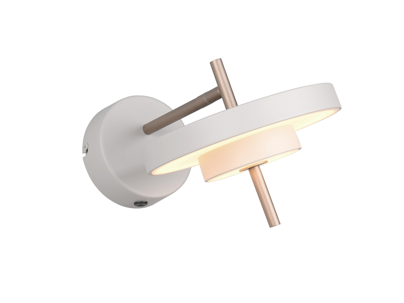 Dimmbare LED Wandleuchte KEATON im modernen Design, Hellgrau Höhe 18,5cm