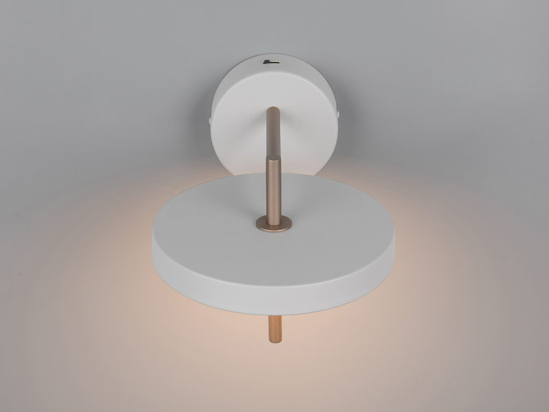Dimmbare LED Wandleuchte KEATON im modernen Design, Hellgrau Höhe 18,5cm