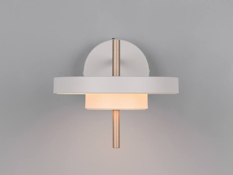 Dimmbare LED Wandleuchte KEATON im modernen Design, Hellgrau Höhe 18,5cm