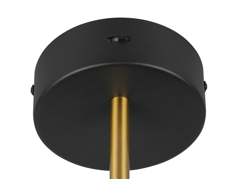 Dimmbare LED Wandleuchte KEATON im modernen Design, Schwarz Gold, Höhe 18,5cm