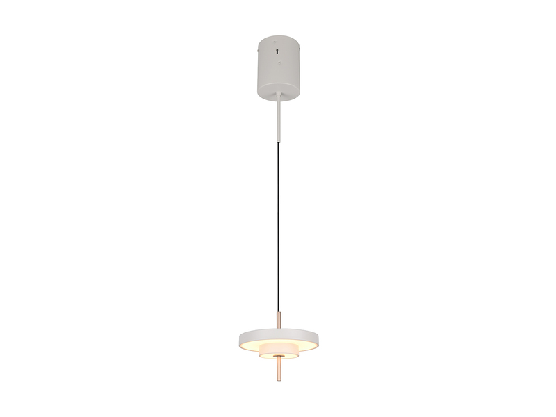 Kleine dimmbare LED Pendelleuchte KEATON im modernen Design, Hellgrau Ø 20cm