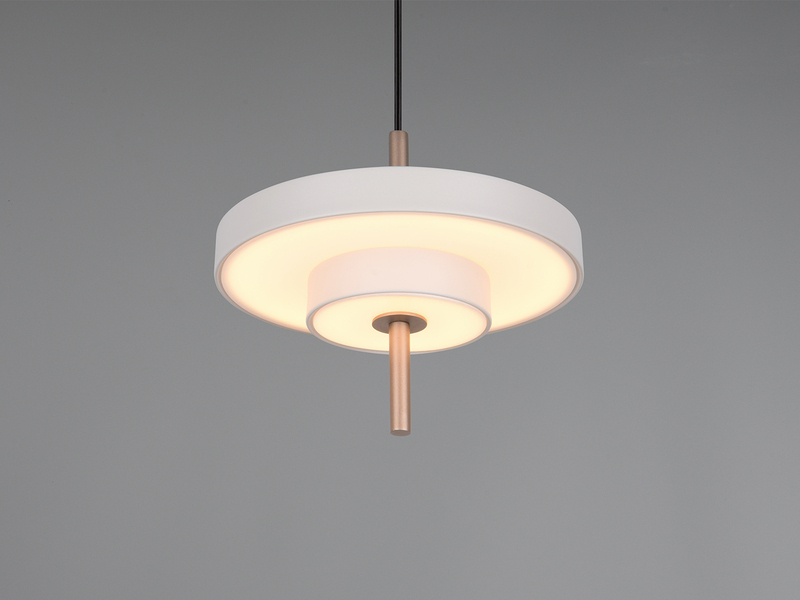 Kleine dimmbare LED Pendelleuchte KEATON im modernen Design, Hellgrau Ø 20cm