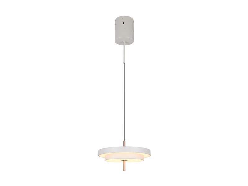 Dimmbare LED Pendelleuchte KEATON im modernen Design, Hellgrau Ø 40cm