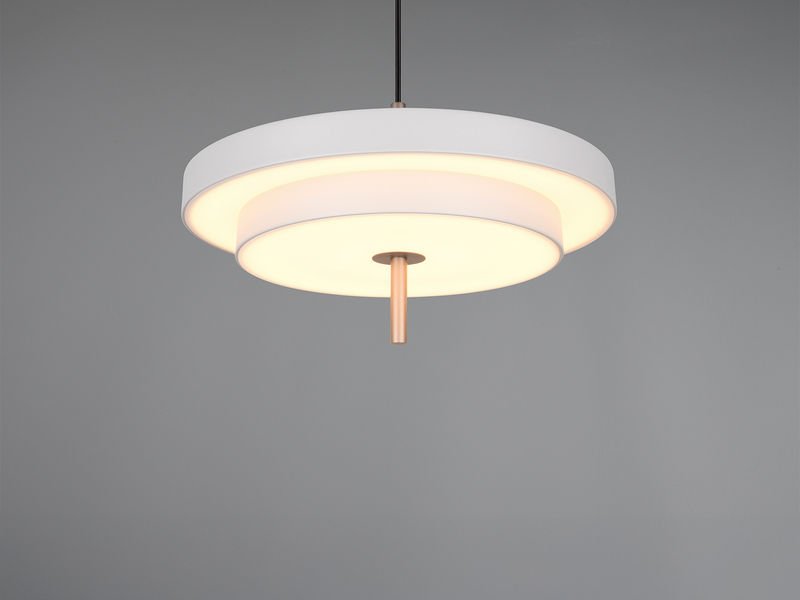 Dimmbare LED Pendelleuchte KEATON im modernen Design, Hellgrau Ø 40cm