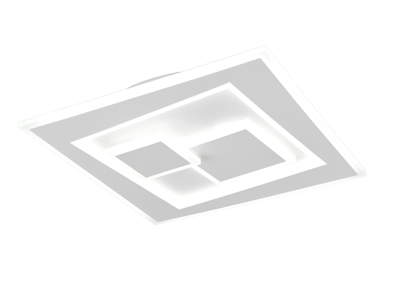 LED Deckenleuchte DEGAS ultraflach mit Fernbedienung, dimmbar Weiß, Quadrat 36cm