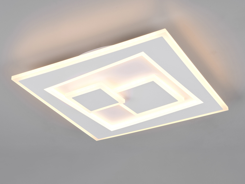 LED Deckenleuchte DEGAS ultraflach mit Fernbedienung, dimmbar Weiß, Quadrat 36cm