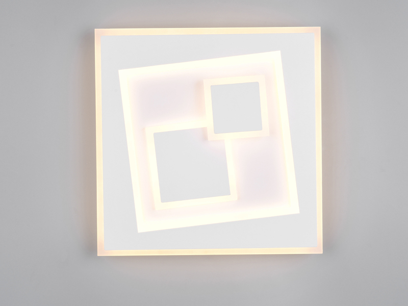 LED Deckenleuchte DEGAS ultraflach mit Fernbedienung, dimmbar Weiß, Quadrat 36cm