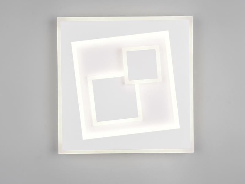 LED Deckenleuchte DEGAS ultraflach mit Fernbedienung, dimmbar Weiß, Quadrat 36cm