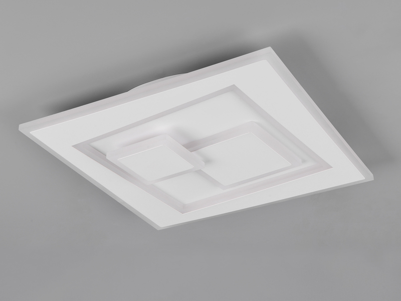LED Deckenleuchte DEGAS ultraflach mit Fernbedienung, dimmbar Weiß, Quadrat 36cm