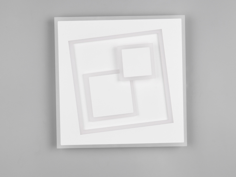 LED Deckenleuchte DEGAS flach dimmbar Fernbedienung, Quadrat 36cm