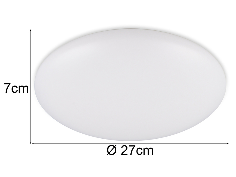 Flache LED Deckenleuchte VIORA  in Weiß, IP44 Badezimmer geeignet, Ø 27cm