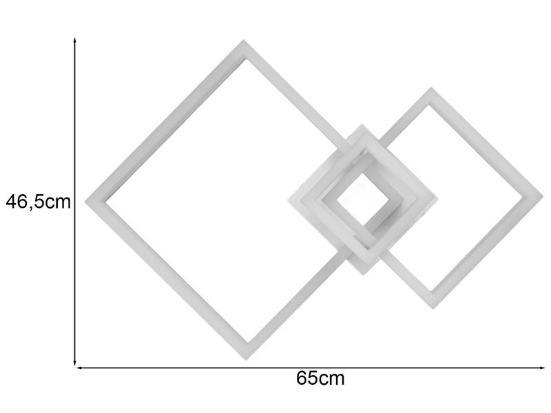 Große Deckenleuchte CAMINO Weiß mit 3 LED Leuchteinheiten, Breite 65cm