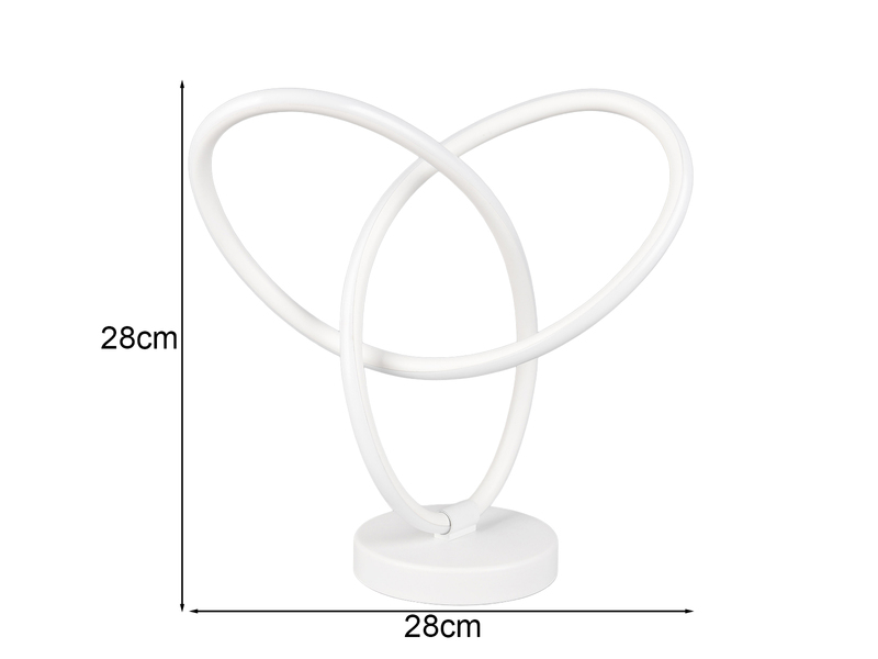 LED Tischlampe LANDO, Metall in Weiß, Höhe 28cm