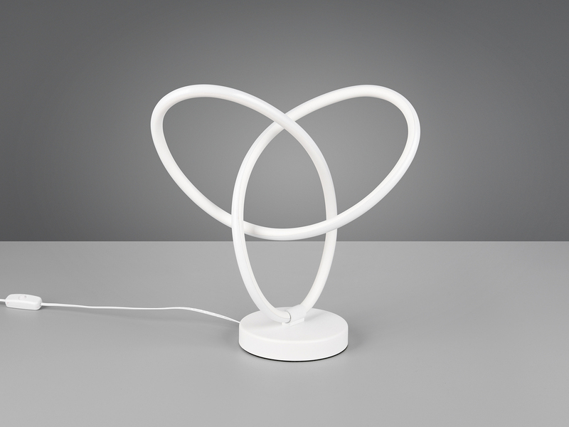 LED Tischlampe LANDO, Metall in Weiß, Höhe 28cm