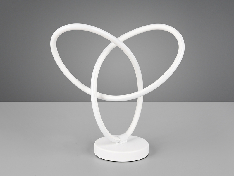 LED Tischlampe LANDO, Metall in Weiß, Höhe 28cm