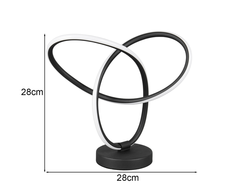 LED Tischlampe LANDO, Metall in Schwarz, Höhe 28cm