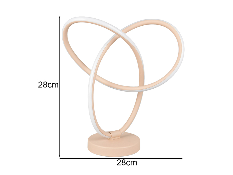 LED Tischlampe LANDO, Metall in Beige, Höhe 28cm