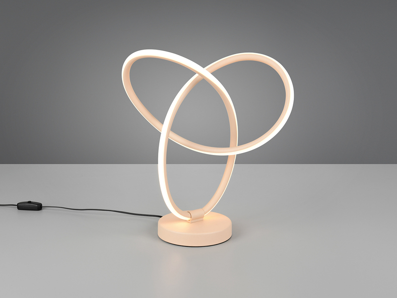LED Tischlampe LANDO, Metall in Beige, Höhe 28cm