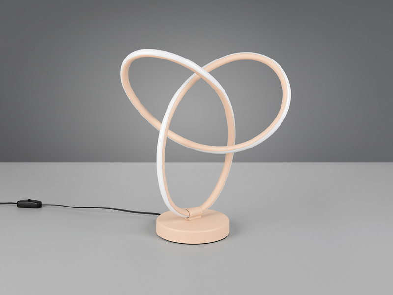 LED Tischlampe LANDO, Metall in Beige, Höhe 28cm
