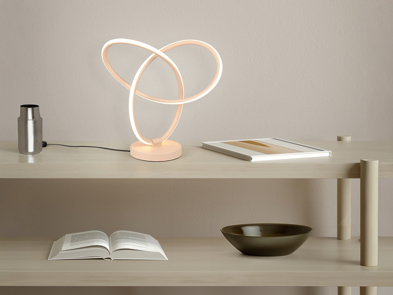 LED Tischlampe LANDO, Metall in Beige, Höhe 28cm