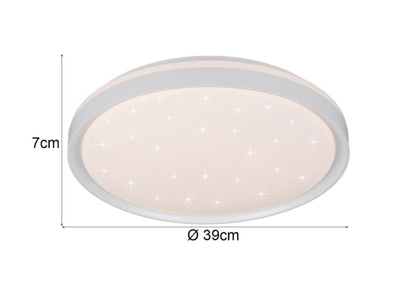 LED Deckenleuchte SOLIT flach dimmbar Fernbedienung, RGB, Weiß, Ø 39cm