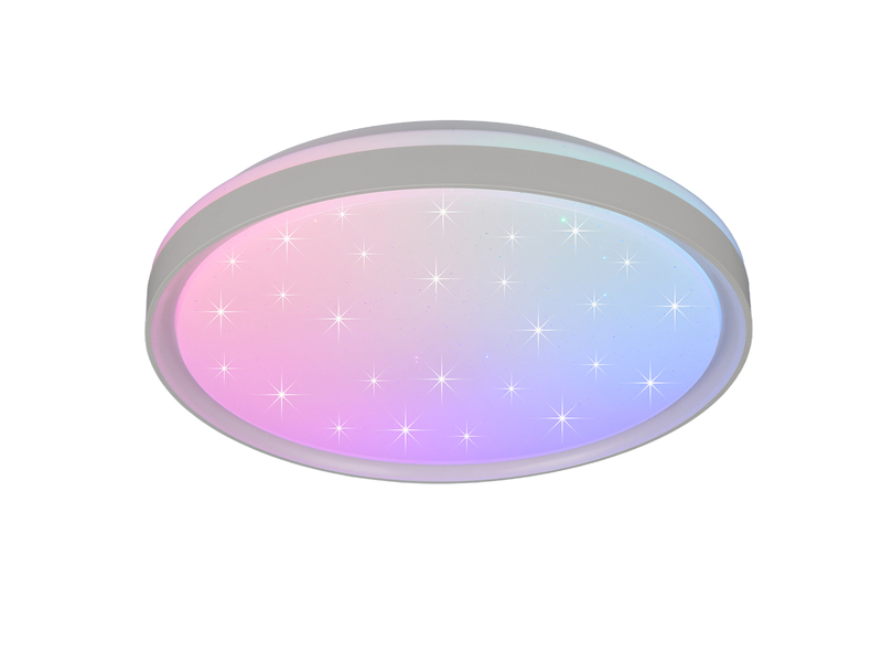 LED Deckenleuchte SOLIT flach dimmbar Fernbedienung, RGB, Weiß, Ø 39cm
