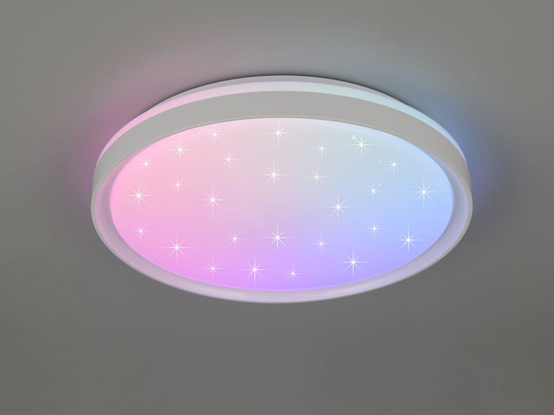 LED Deckenleuchte SOLIT flach dimmbar Fernbedienung, RGB, Weiß, Ø 39cm