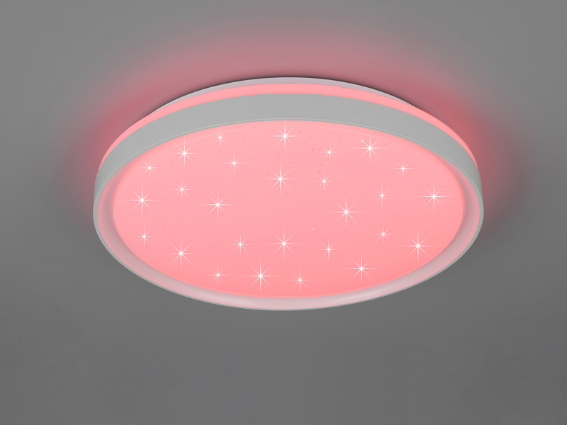 LED Deckenleuchte SOLIT flach dimmbar Fernbedienung, RGB, Weiß, Ø 39cm