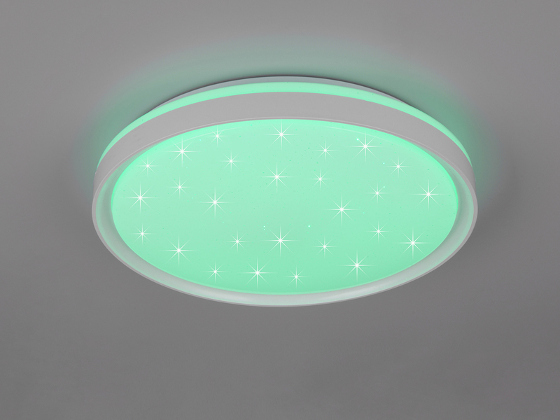 LED Deckenleuchte SOLIT flach dimmbar Fernbedienung, RGB, Weiß, Ø 39cm