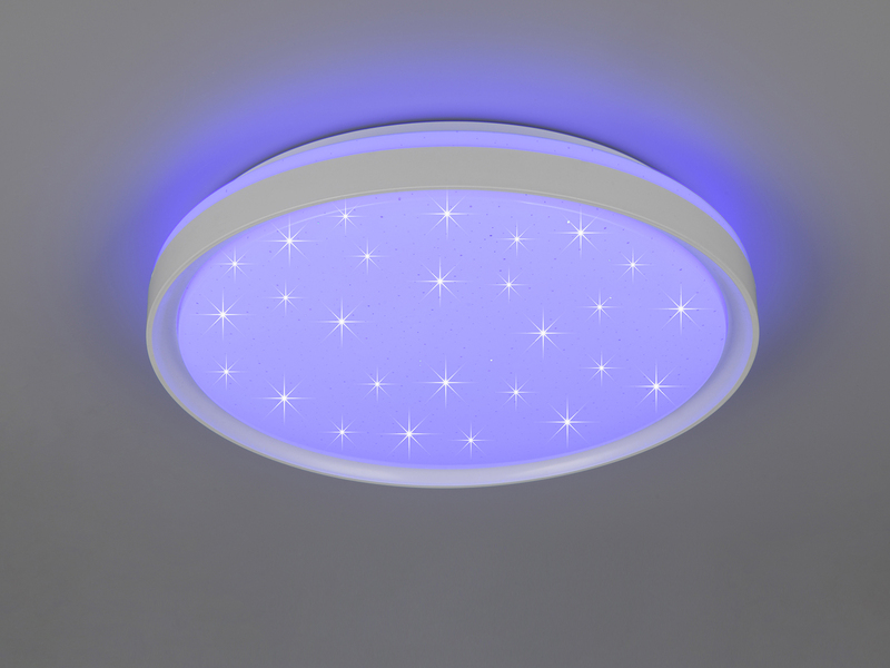 LED Deckenleuchte SOLIT flach mit Fernbedienung, RGB, dimmbar, Weiß, Ø 39cm