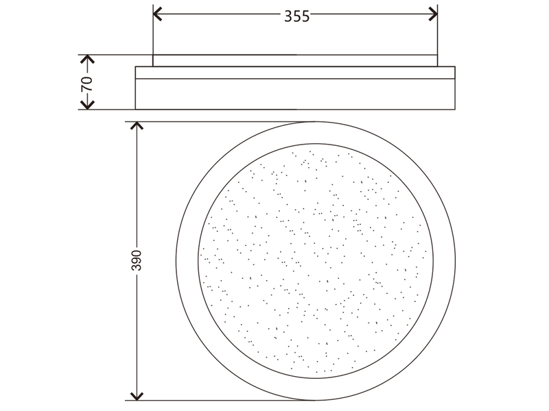 LED Deckenleuchte SOLIT flach dimmbar Fernbedienung, RGB, Weiß, Ø 39cm