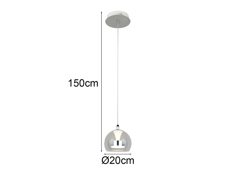 LED Pendelleuchte FLYNT mit Switch Dimmer & Lichtfarbe einstellbar, Ø 20cm