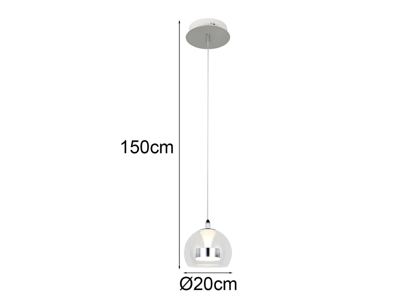 LED Pendelleuchte FLYNT mit Switch Dimmer & Lichtfarbe einstellbar, Ø 20cm