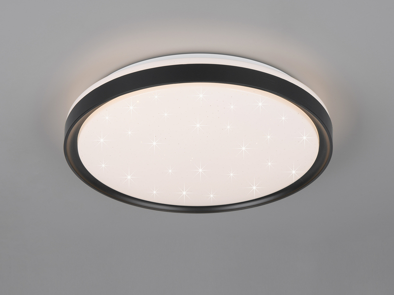 LED Deckenleuchte SOLIT flach dimmbar Fernbedienung, RGB, Schwarz, Ø 39cm