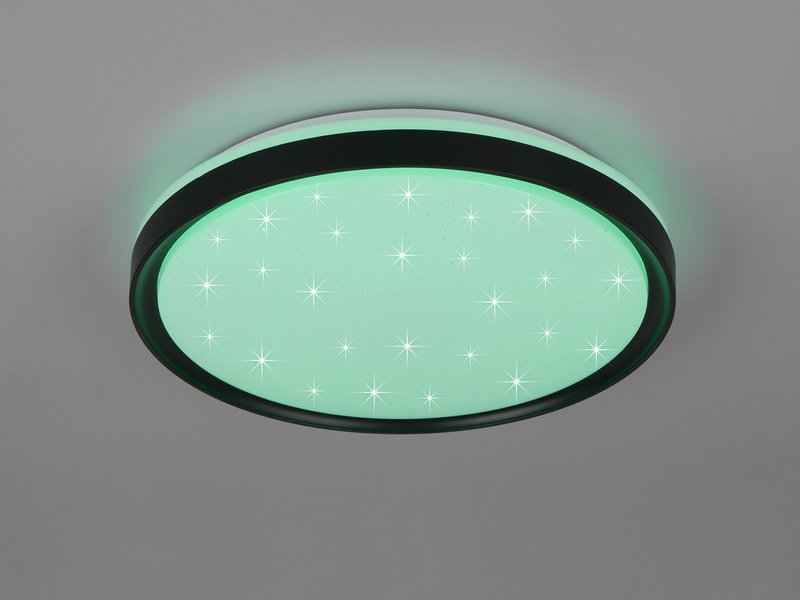 LED Deckenleuchte SOLIT flach dimmbar Fernbedienung, RGB, Schwarz, Ø 39cm