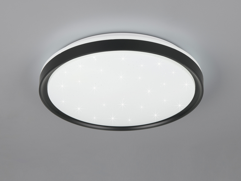 LED Deckenleuchte SOLIT flach mit Fernbedienung, RGB, dimmbar, Schwarz, Ø 39cm