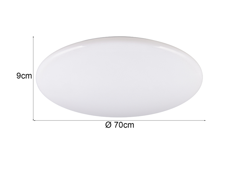 Große LED Deckenleuchte NANDO in Weiß, flach, Lichtfarbe einstellbar, Ø 70cm