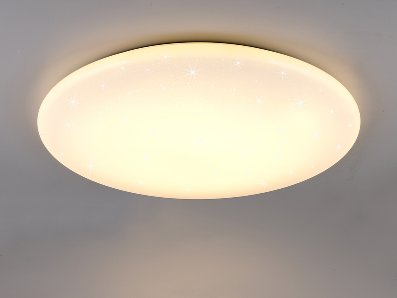 Große LED Deckenleuchte NANDO in Weiß, flach, Lichtfarbe einstellbar, Ø 70cm