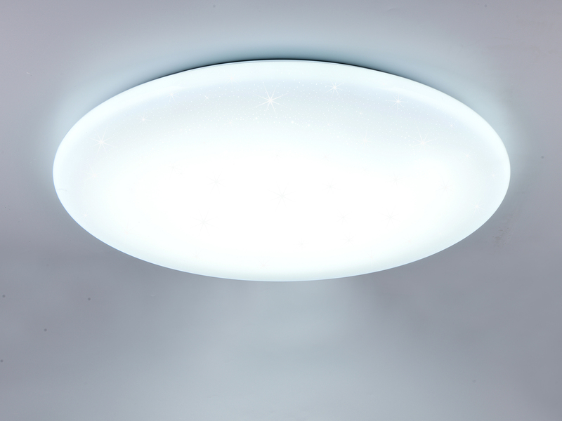 Große LED Deckenleuchte NANDO in Weiß, flach, Lichtfarbe einstellbar, Ø 70cm